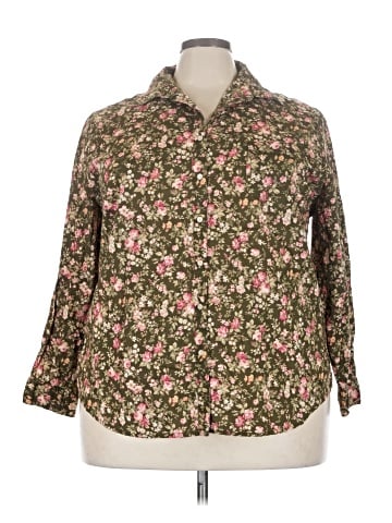 Lauren by Ralph Lauren 3/4 Sleeve Button-Down Shirt (view 1)