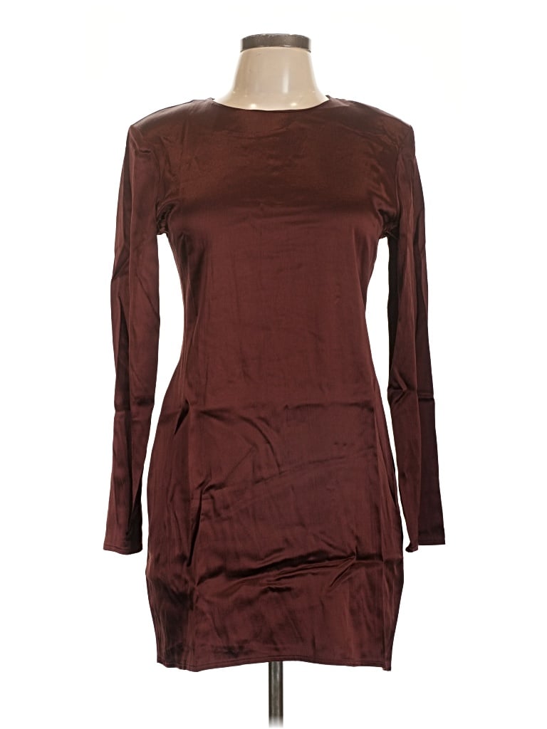 Pre-owned Zara Casual Dress In Burgundy