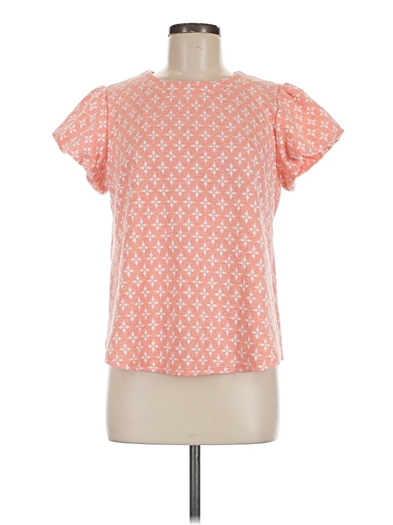 Pre-owned Voy Short Sleeve Blouse In Orange