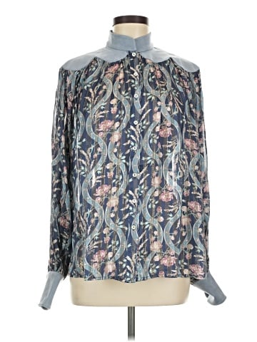 ALEMAIS Long Sleeve Silk Top (view 1)