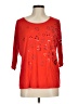 Thalia Sodi Hearts Red 3/4 Sleeve Top Size M - photo 1