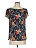 Ann Taylor LOFT 100% Polyester Floral Teal Short Sleeve Blouse Size XS - photo 1