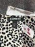 Express 100% Polyester Animal Print Ivory Long Sleeve Blouse Size L - photo 7