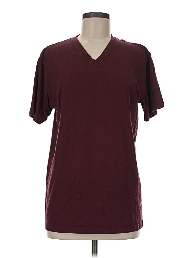 Pre-owned Assorted Brands Short Sleeve T-shirt In Burgundy