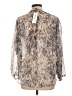 Veronica M. 100% Polyester Floral Multi Color Silver Long Sleeve Blouse Size L - photo 2