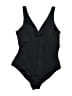 H&M Solid Black One Piece Swimsuit Size L - photo 2