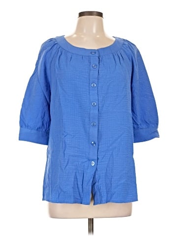 White Stag 3/4 Sleeve Button-Down Shirt (view 1)