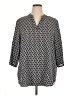 Unbranded 100% Polyester Gray 3/4 Sleeve Blouse Size 1X - photo 1
