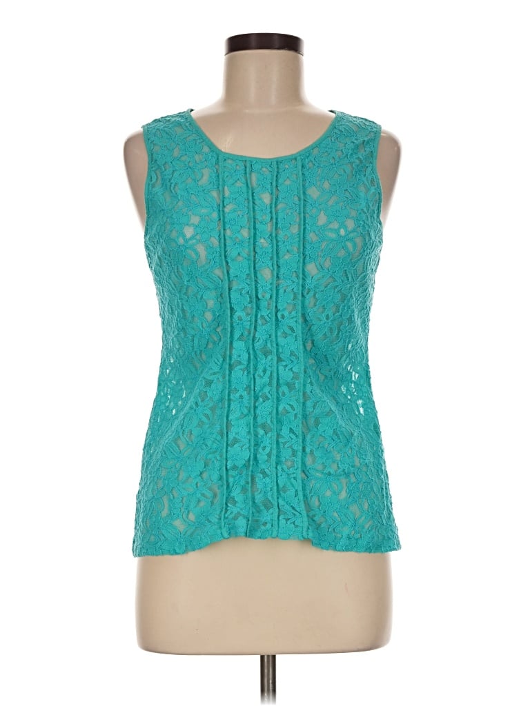 Pre-owned Alfani Sleeveless Blouse In Teal