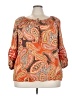 Cato 100% Rayon Paisley Orange 3/4 Sleeve Blouse Size 22 - photo 1