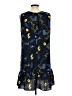 Halogen 100% Polyester Print Blue Casual Dress Size L (petite) - photo 2