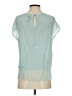 Black Label by Chico's Teal Short Sleeve Blouse Size 0 - photo 2