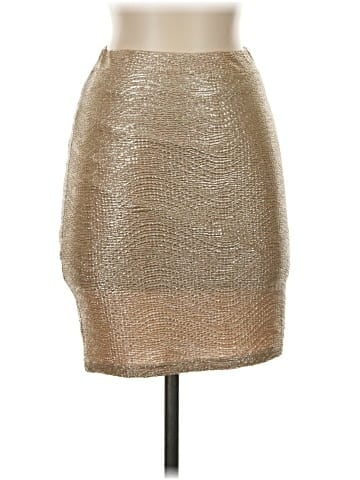 Aqua Faux Leather Skirt (view 1)