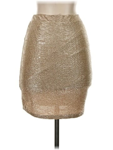 Aqua Faux Leather Skirt (view 2)