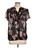 Torrid 100% Polyester Floral Black Short Sleeve Blouse Size Lg Plus (0) - photo 1