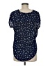 Monday Fun 100% Polyester Blue Short Sleeve Blouse Size M - photo 2