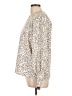 Express 100% Polyester Animal Print Ivory Long Sleeve Blouse Size L - photo 5