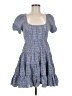 Likely 100% Polyester Checkered-gingham Blue Casual Dress Size 6 - photo 1