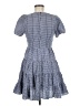 Likely 100% Polyester Checkered-gingham Blue Casual Dress Size 6 - photo 2