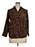 Talbots Animal Print Brown 3/4 Sleeve Button-Down Shirt Size 1X Petite - photo 1