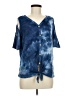 Absolutely Famous Tie-dye Blue Short Sleeve Blouse Size M - photo 1