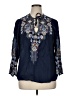 Johnny Was 100% Polyester Blue 3/4 Sleeve Blouse Size XL (petite) - photo 1