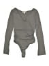 Francesca's 100% Polyester Gray Bodysuit Size XS - photo 1
