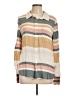 Roxy 100% Viscose Color Block Tan Long Sleeve Button-Down Shirt Size L - photo 1