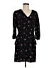 AVA 100% Polyester Floral Black Casual Dress Size M - photo 1