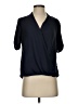 Topshop 100% Polyester Black Short Sleeve Blouse Size 2 - photo 1