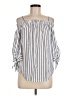 I.N. San Francisco 100% Cotton Stripes Ivory 3/4 Sleeve Blouse Size M - photo 1