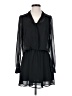 Double Zero 100% Polyester Solid Black Casual Dress Size S - photo 1