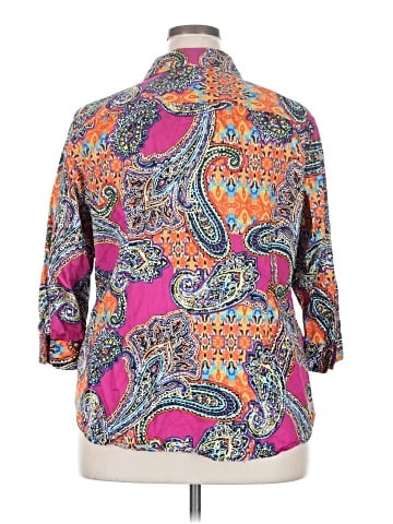 Lauren by Ralph Lauren 3/4 Sleeve Button-Down Shirt (view 2)