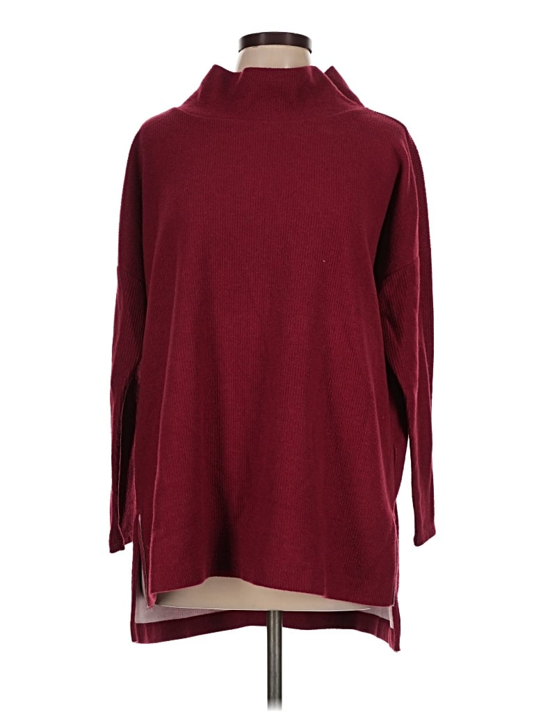 Pre-owned Unbranded Turtleneck Sweater In Burgundy
