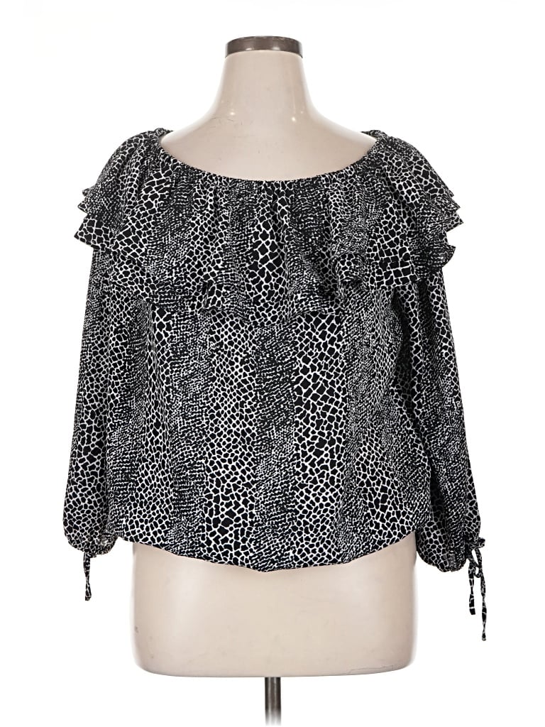 Pre-owned Michael Michael Kors 3/4 Sleeve Blouse In Black