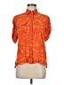 Equipment 100% Viscose Print Orange Short Sleeve Blouse Size M (estimated) - photo 1