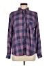Rails 100% Rayon Plaid Purple Long Sleeve Button-Down Shirt Size M - photo 1