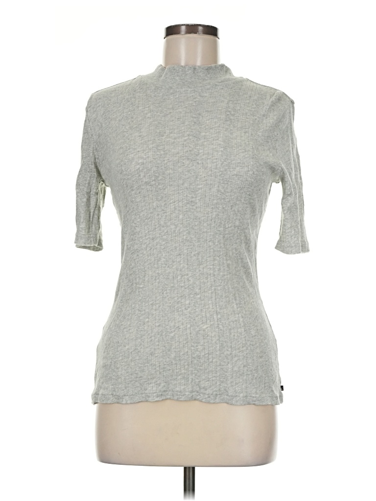 Pre-owned Eddie Bauer Short Sleeve Turtleneck In Gray