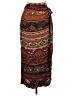 Express 100% Silk Paisley Brown Silk Skirt Size 7 - photo 1