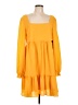 BCBG Paris Solid Yellow Casual Dress Size L - photo 1