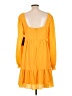 BCBG Paris Solid Yellow Casual Dress Size L - photo 2