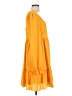 BCBG Paris Solid Yellow Casual Dress Size L - photo 4