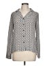 Next Print Silver Long Sleeve Blouse Size 10 - photo 1