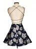 Lulus 100% Polyester Floral Gray Blue Cocktail Dress Size XS - photo 2