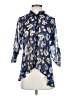Bar III 100% Polyester Floral Blue 3/4 Sleeve Blouse Size XS - photo 1