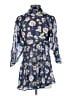 Bar III 100% Polyester Floral Blue 3/4 Sleeve Blouse Size XS - photo 2