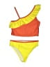 Assorted Brands Color Block Orange Yellow Two Piece Swimsuit Size 10 - 12 - photo 1