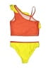 Assorted Brands Color Block Orange Yellow Two Piece Swimsuit Size 10 - 12 - photo 2