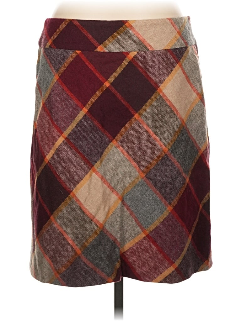 Pre-owned Talbots Wool Skirt In Burgundy