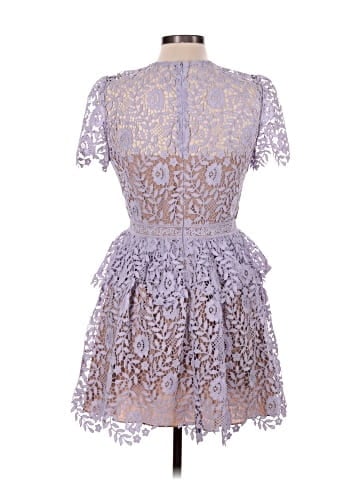 Self-Portrait Rose Lace Peplum Mini Dress (view 2)